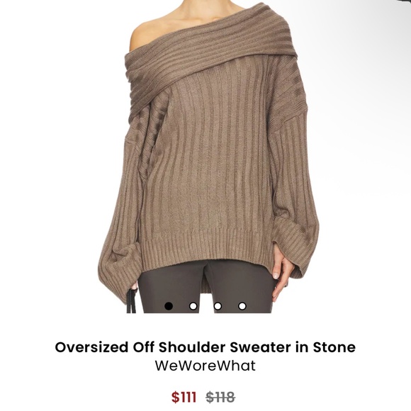 WEWOREWHAT Oversized Off Shoulder Sweater - Picture 5 of 5